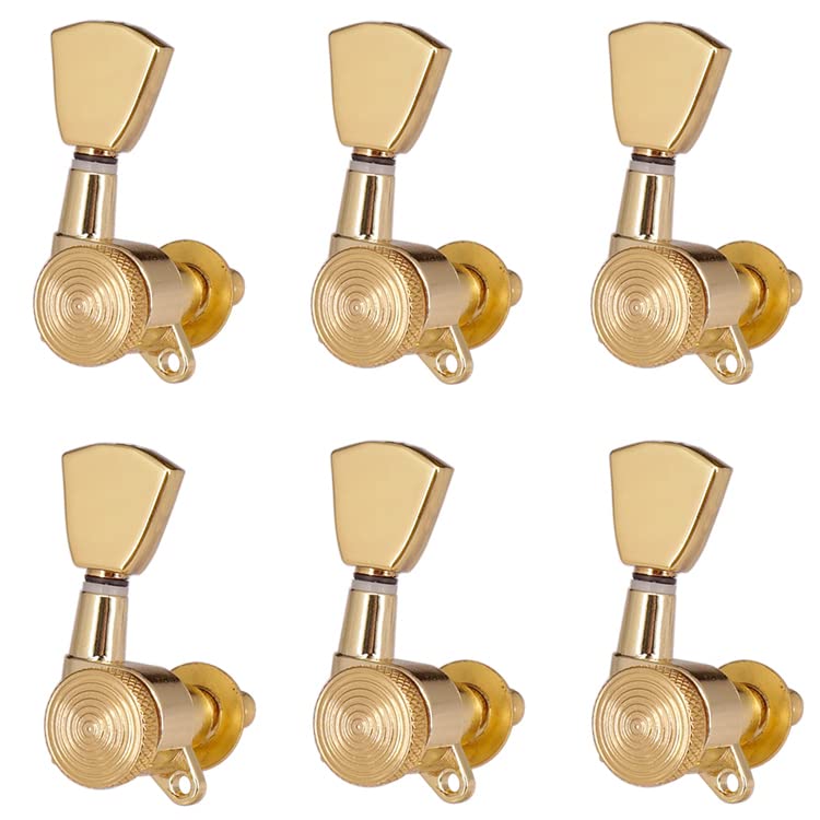 6 pezzi per chitarra sigillati piccoli pioli di accordatura per sintonizzatori con serratura per parti di chitarra elettrica acustica (6R, oro)