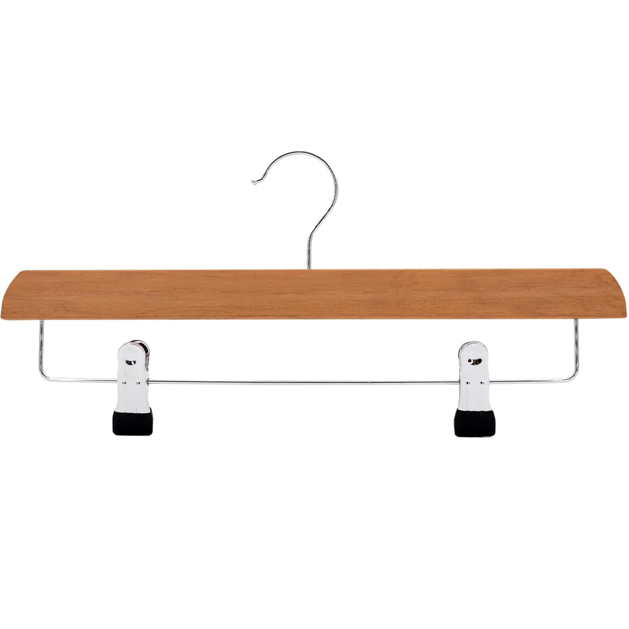 Percha de madera natural para pantalones con acabado brillante con ganchos ajustables de 360° y antiarrugas (natural, 30 unidades)