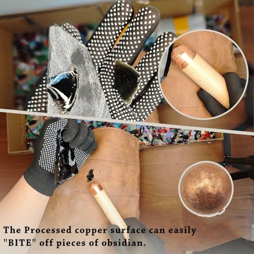 Flint Knapping Tool Kit für Steinzeit-Bastelarbeiten, inklusive Druckflocken und Kupfer-Boppern, ideal für Profis und Anfänger in Archäologie und Überlebensfähigkeiten