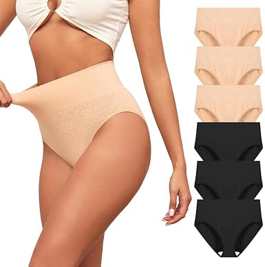 High Waisted Underwear for Women Tummy Control Panties Seamless Breathable Full Coverage Women's Briefs Multipack