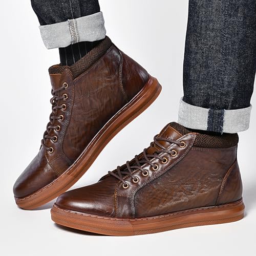 Image of Arkbird Mens Leather Sneaker Fashion Classic Casual Chukka Ankle Boots for Men