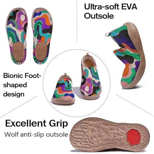 Men's Slip On Loafers Art Painted Travel Shoes Lightweight Comfortable Casual Footwear3