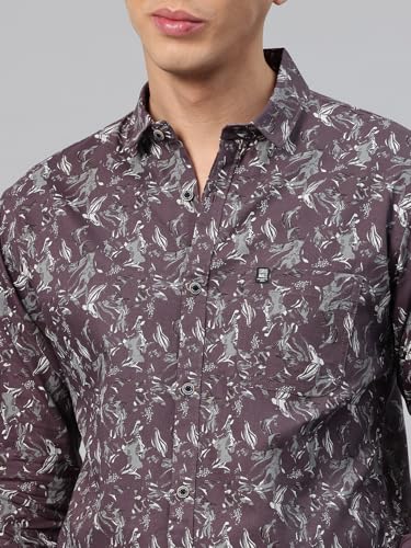Image of Majestic Man Men's Stylish Floral Print Slim Fit Casual Shirt - Pure Cotton| Full Sleeve | Trendy & Comfortable