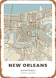 Vintage Metallschild Stadtplan Von New Orleans Retro Blechschild Schild Generisch Blechschilder Vintage Blechschild Für Garage Wohnzimmer Küche S