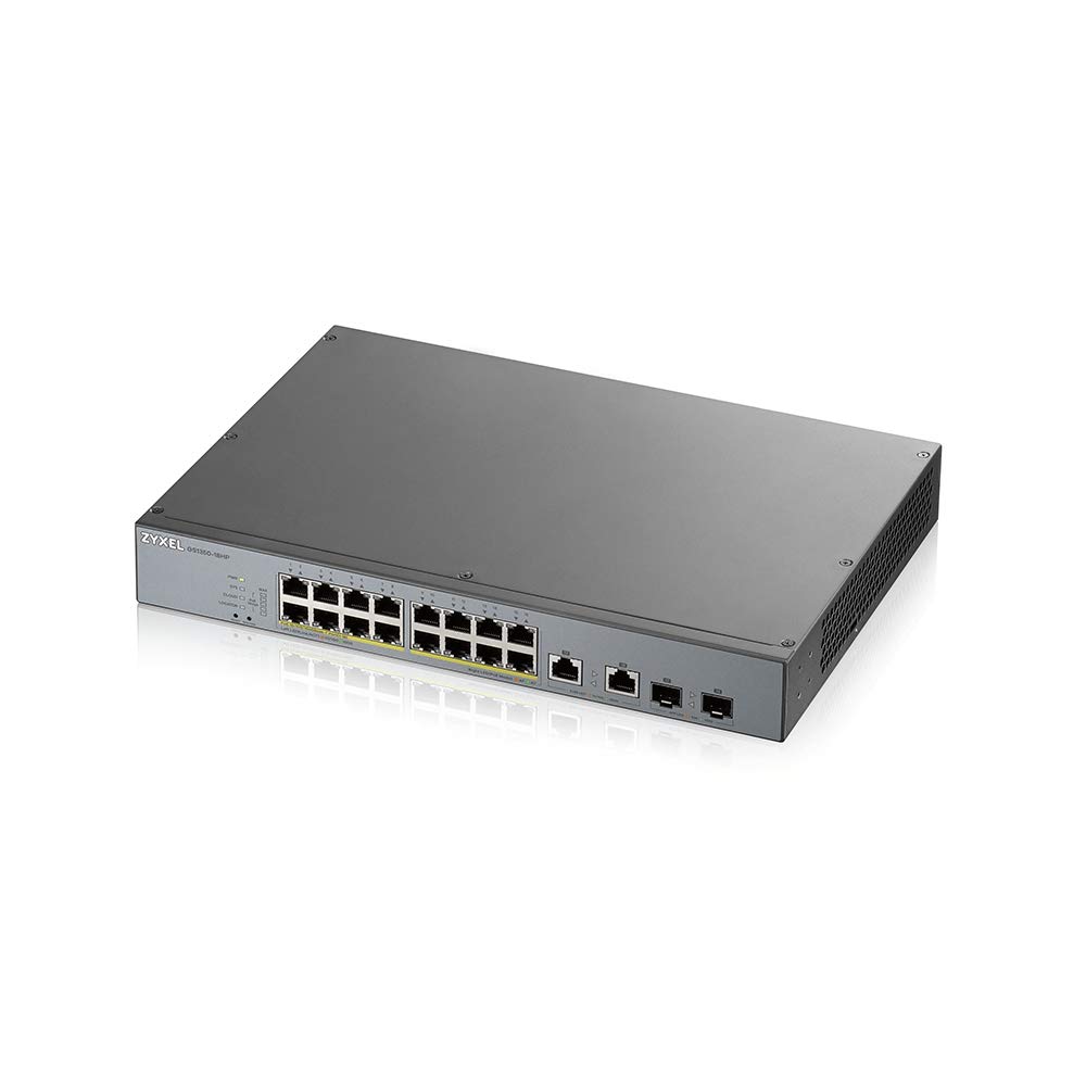 Zyxel GS1350-18HP Gestito L2 Gigabit Ethernet [10/100/1000] Supporto Power over Ethernet [PoE] Grigio (GS1350-18HP 18 Port managed CCTV PoE switch long range 250W [1 year NCC Pro pack license bundled