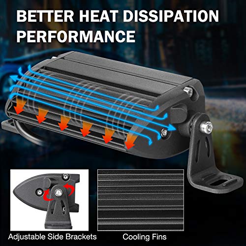 Slim Led Light Bar, Wayup 2Pcs 5 Inch Light Bar 72W Spot Flood Combo Led Pods Waterproof Off Road Driving Lights For Truck Atv Utv Motorcycle Boat #TOP6