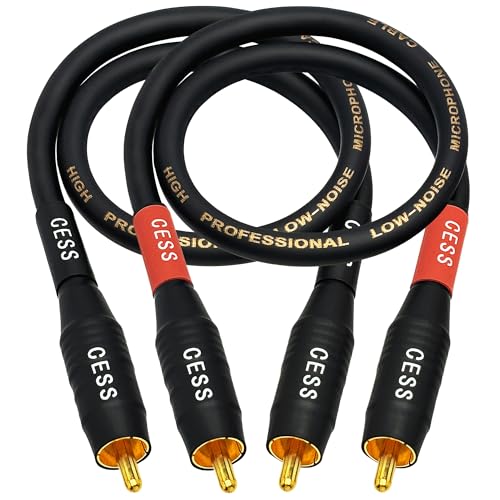 Image of CNCESS CESS-075-1f Heavy Duty Waterproof Phono RCA Male to Male Patch Cable (1 FT)