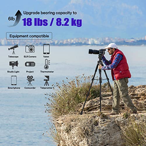 Tripod For Camera, Video Tripod With Fluid Head, Professional Camera Tripod Stand For Dslr, Camcorder, Binoculars, Spotting Scope, Aluminum Tripod Monopod With Tablet Phone Holder #TOP1