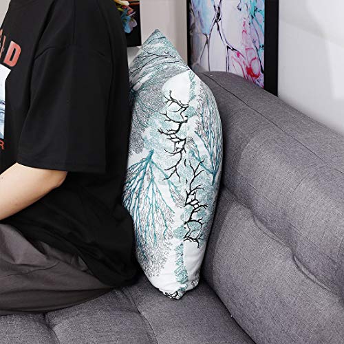 Uxcell Pack Of 2 Throw Pillow Covers Cases Modern Coral Coastal Beach House Home Decor Linen Cushion Cover For Couch Sofa Pale Green 18" X 18" #TOP4