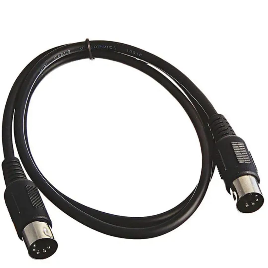 MIDI Cable, 4.6" Feet Male to Male 5-Pin MIDI Cable Compatible with MIDI Keyboard, Keyboard Synth, Rack Synth, Sampler, External Sound Card, Sound Source and Other Music Gear-BLACK-image-16