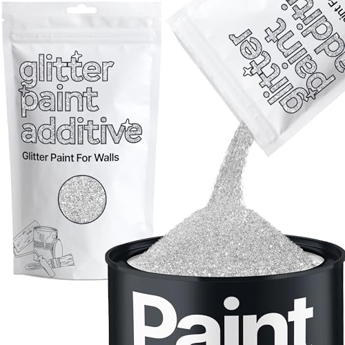 Silver Glitter Paint Additive 100g for Adding Sparkle to Paints & Varnish | Paint Walls Sparkly Add to Emulsion, Acrylic or Lacquer Indoor | Hemway