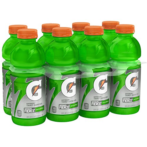 Gatorade Thirst Quencher Fierce, Green Apple, 20 Fl Oz, Pack of 8