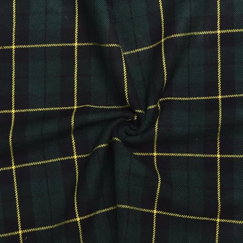 Premium Scottish Tartan Fabric by the Yard - 13oz Authentic Plaid for Kilts, Home Decor, and Festive Crafts - Wallace Hunting Pattern