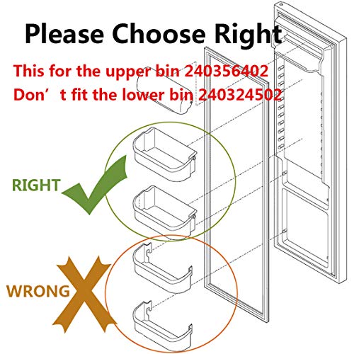 Reyhoar 240356402 Clear Refrigerator Door Bin Side Shelf, Upper Slot Replacement Part - Compatible with Frigidaire & Electrolux, Gallon Size - Replaces AP2549958, 240430312, 240356416, 240356407 etc