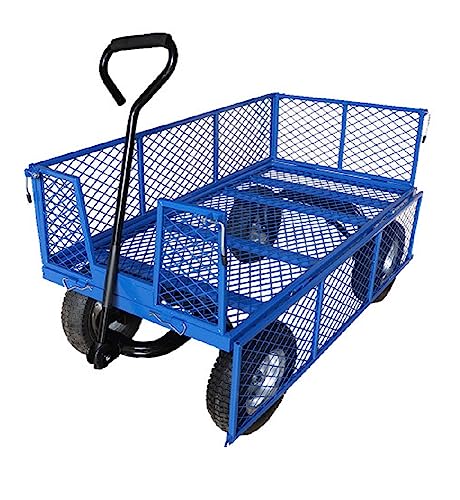 Workhorse General Purpose Platform Truck with Mesh Sides, Puncture Proof REACH Compliant Wheels - 450kg Capacity