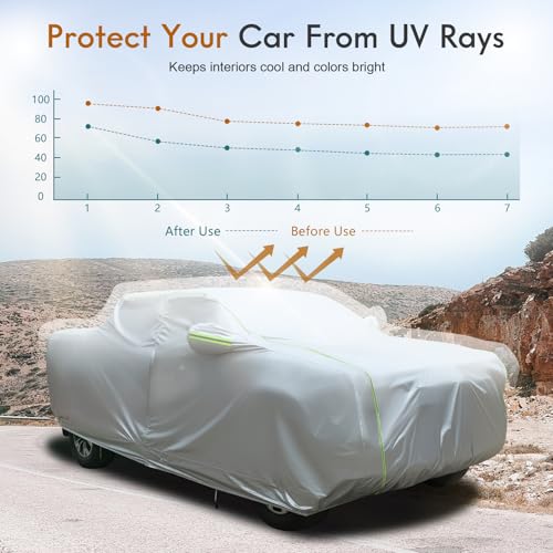 Image of Tecoom Light Shell Truck Car Cover Waterproof All Weather, Fits Up to 252 inch