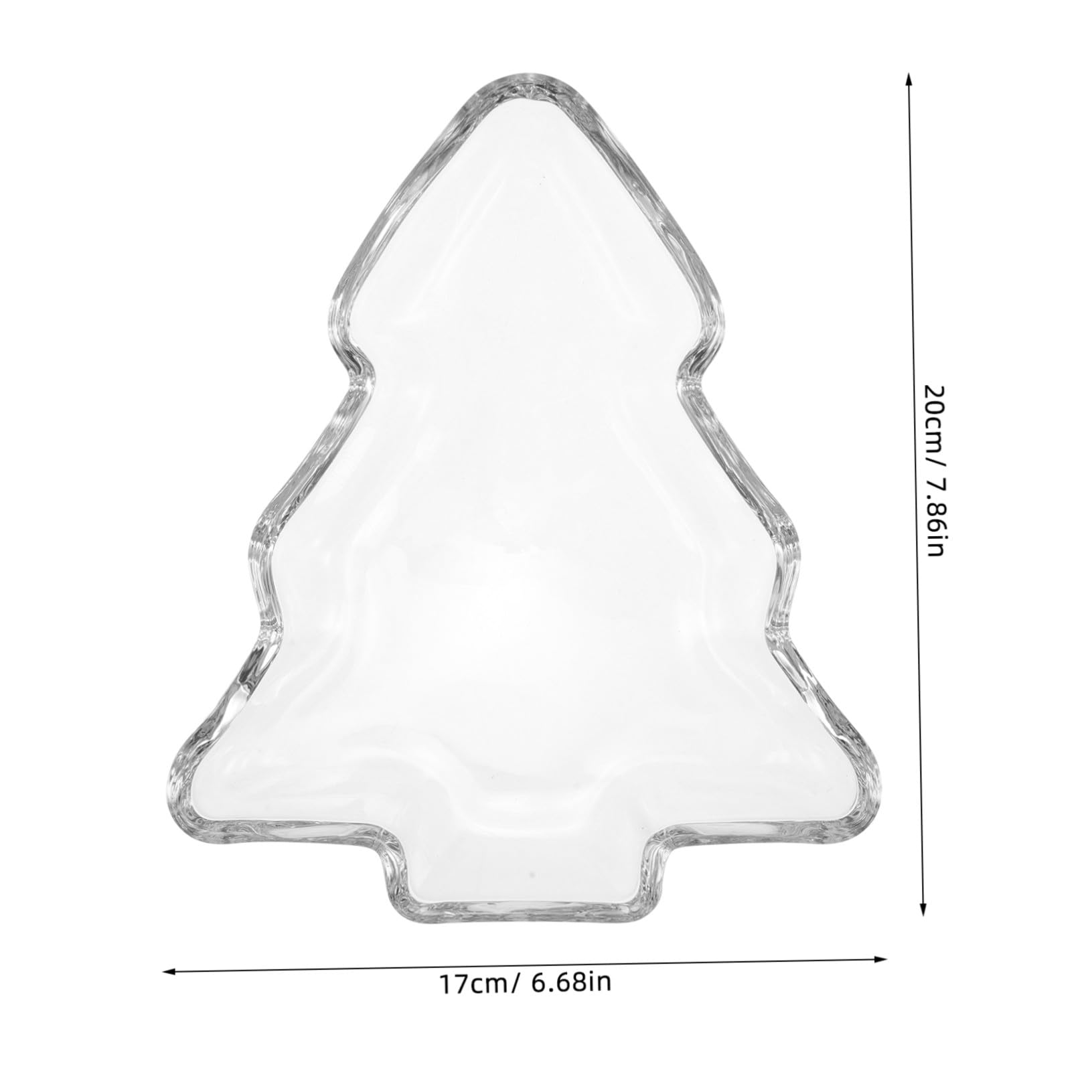 Sosoport Bandeja para Servir Forma de Árbol de Navidad de Cristal Transparente Plato Grande para Frutas Secas y para Fiestas Navideñas y Decoración Festiva