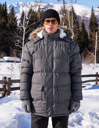 Image of Winter Coats For Men Winter Jackets Water Resistant Warm Thicken Puffy Hooded Insulated Thicken Parka Coat
