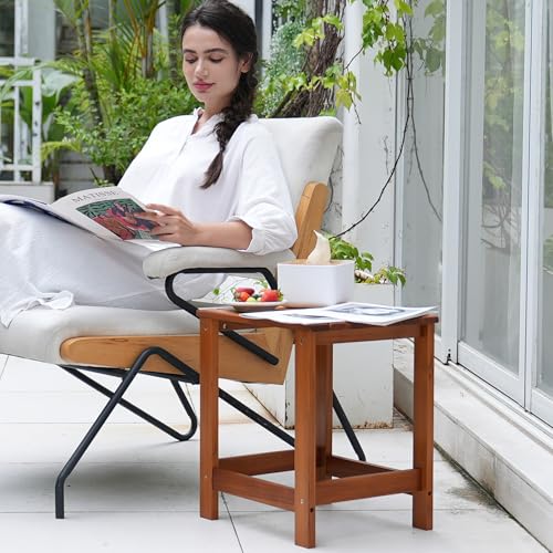 Utoplike SIDETABLE1 Teak Outdoor Side Table For Patio, Pool Coffee Accent Table, Wood End Tables For Garden, Backyard, Bed, Living Room thumb #1