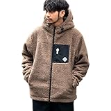 [キャバリア] メンズ ユニセックス ボア パーカー ブルゾン ジップアップ フード モコモコ 切替 CABD19-02 44(M) MOCHA(モカ)