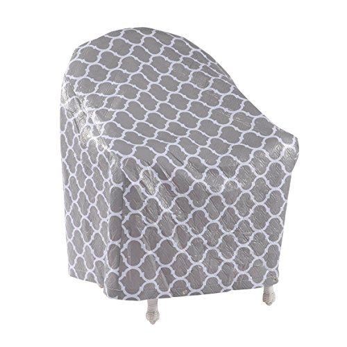 Fox Valley Traders 362893 Quilted Chair Cover, One Size Fits Gallon, Grey - Trellis Pattern