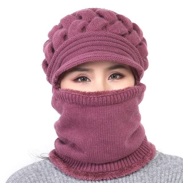 Sikander®-New Winter Balaclava Beanies Mother Hat Women Warm Thick Skellies Riding Outdoor Beanie Cap Mask Scarf Cap Set Pink Colour (B0BR8CV23K) Amazon Price History, Amazon Price Tracker