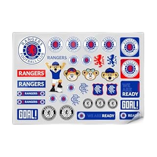 Head Case Rangers FC Offical Licensed Mix Art Icons 60 Plus Stickers & Skin Decals Compatible for Laptop Smartphone Gaming Notebook Luggage Bag Tumbler Water Bottle Scrapbook Locker