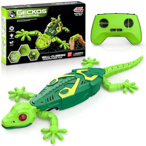 Envyvip RC Wall Crawler Gecko, Rechargeable Remote Control Robot Kids Toys, Wall Climbing Funny Prank Toys Birthday Gifts for Boys & Girls Ages 4 and Up, Upgrade Low Noise