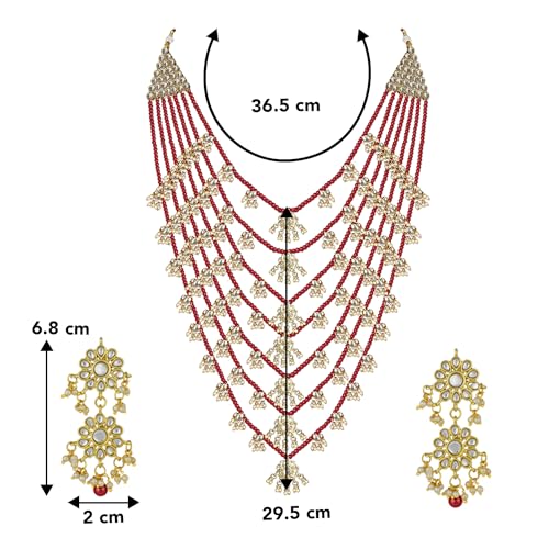 Image of Peora Traditional Multi Layered Necklace & Jewellery Set Gift for Women