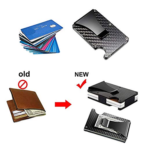 RuoFeng Carbon Fiber Wallet Money Clip Protector Credit Card Holder Wallet Clips For Men and Women (Black) - Thumbnail 3