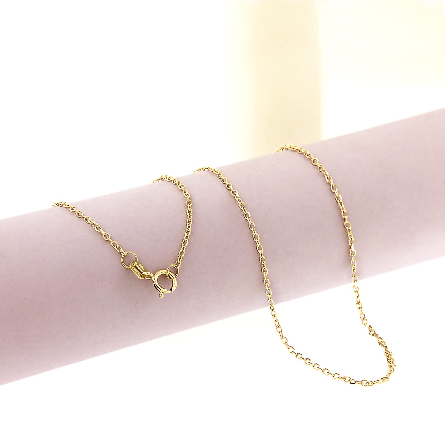 forme di Lucchetta Ankerkette in Echtgold 585 | Herren Damen 50cm | Kette 14 Karat Gelbgold ohne Anhänger | Made in Italy