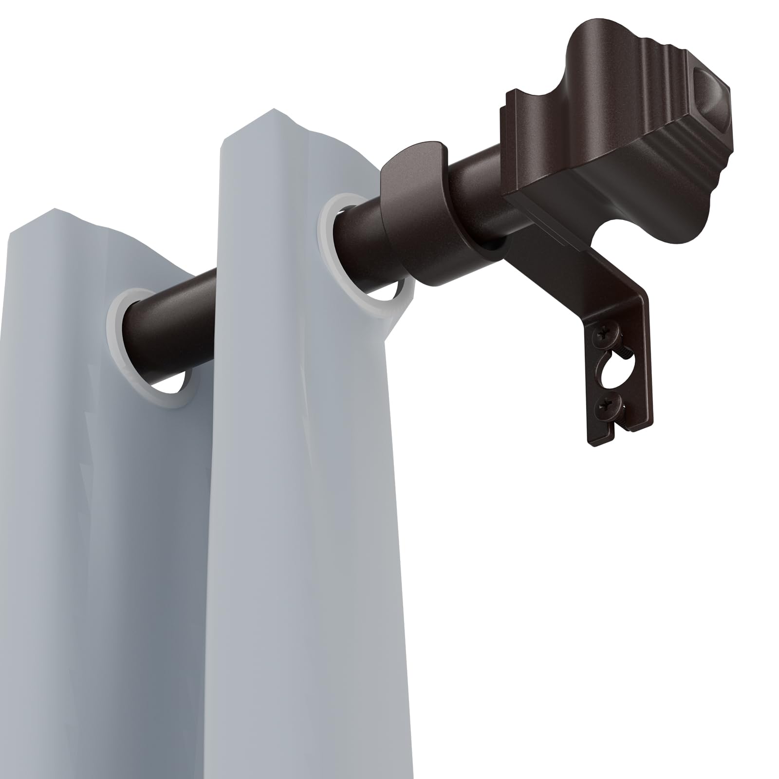 Curtain Rods for Windows 32-78 inch, 5/8 inch Bronze Curtain Rod with Classic Finials Adjustable by Splicing for Bedroom Kitchen Study Living Room