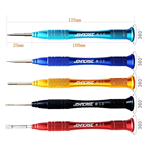 Johncase 18 Pcs Professional Precision Cell Phone Electronics Repair Tool Kit,Magnetic Screwdriver Driver Set W/Portable Case for Fix Mobile Devices,iPhone, iPad,Watch,Glasses,Tablet