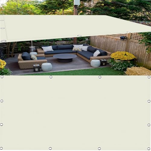 Sonnensegel Balkon Sonnenschutz 1.1 x 1.3 m Seitenmarkise Schattierungsnetz Uv-Schutz Wetterfest Rechteck mit Ösen Und Befestigungsseile für Terrasse, Outdoor-Aktivitäten, cremefarben