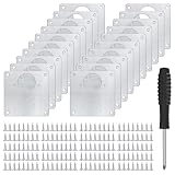 20 Pcs Cabinet Hinge Repair Plates Kits, Kitchen Cupboard Door Hinge Repair Plates, Stainless Steel