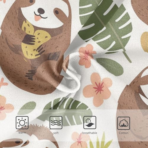 Wusikd Cute Sloth Girls' Underwear Cotton Tropical Leaves Girls Briefs Soft Toddler Underwear 2T3