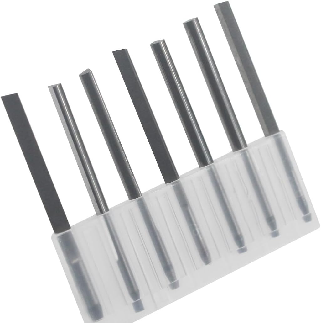 Luo ke 7 Pcs Tungsten Steel Carving Graver Knife, Jewelry Engraver Tools Engraving Cutting Bits for Pneumatic Impact Engraving Machine Jewelry Tool