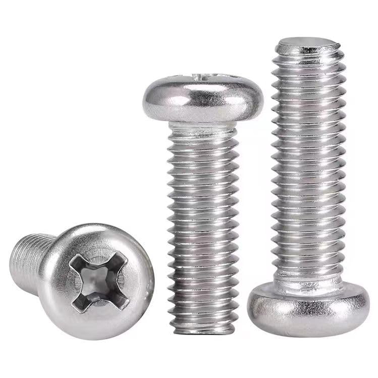 50Pcs M3-0.5x10mm Machine Screws Pan Phillips Cross Head Screws, Stainless Steel 18-8 (304), Bright Finish, Fully Threaded Fasteners Bolts