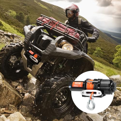 Vevor ELECTRIC WINCH, 4500 LB 4500 Lb Synthetic Rope, 12V Dc Atv Utv Winch 1/4 In X 39 Ft Aluminum Fairlead Wired Remote Control thumb #7