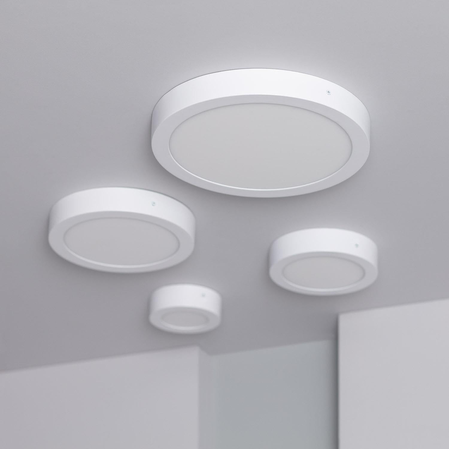 Ledkia Plafoniera LED 6W Circolare Metallo 120 mm Design Argento 4000K Bianco Naturale | Leroy Merlin