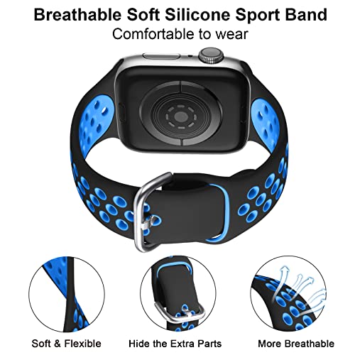 Lerobo 3 Pack Compatible For Apple Watch Band 44Mm 42Mm 45Mm 49Mm 41Mm 40Mm 38Mm,Soft Silicone Strap Breathable Replacement Sport Bands For Apple Watch Se/Ultra Iwatch Series 8 7 6 5 4 3 2 1 Men Women #TOP1