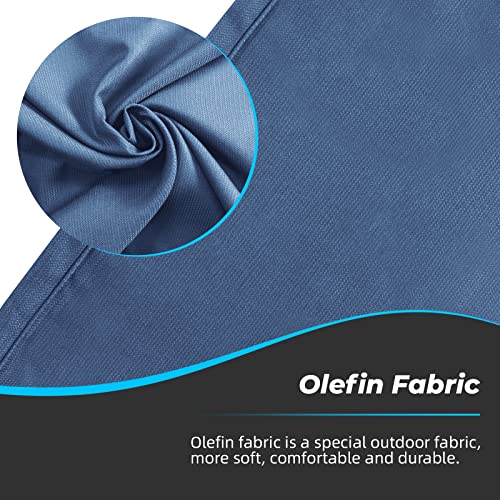 Betterland 12-Piece Outdoor Cushion Covers Patio Sofa Cushion Covers Replacement Water Resistant Patio Cushion Cover Patio Seat Cushion Slip Covers Outdoor Couch Cushion Covers(Denim Blue) #TOP3