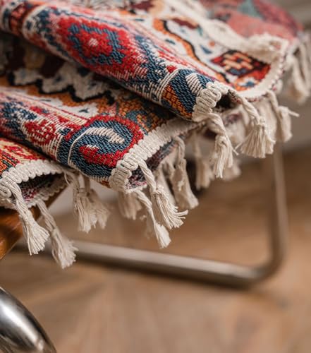 USTIDE Ethnic Bohemian Jacquard Curtains Blackout Thermal - Tribal Farmhouse Retro Design for Bedroom & Living Room (150x160cm,1Panel) - Image 4