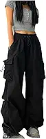 Calça feminina folgada para mulheres cargo medieval corte alto flare perna larga outono verão 2024