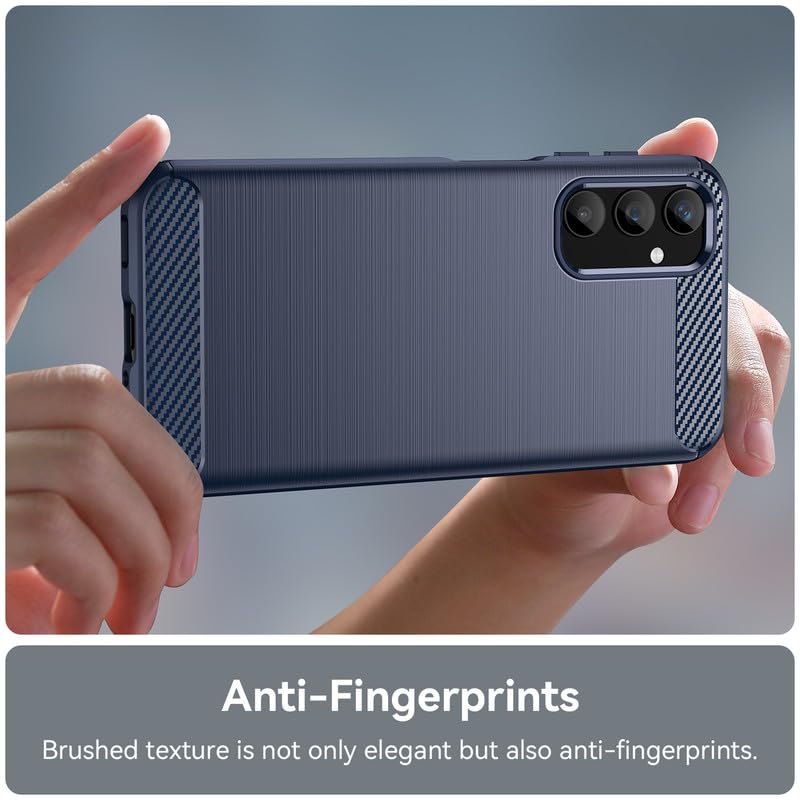 Image of Hybrid Carbon Fiber Back Case for Samsung Galaxy A25 5G (Blue)