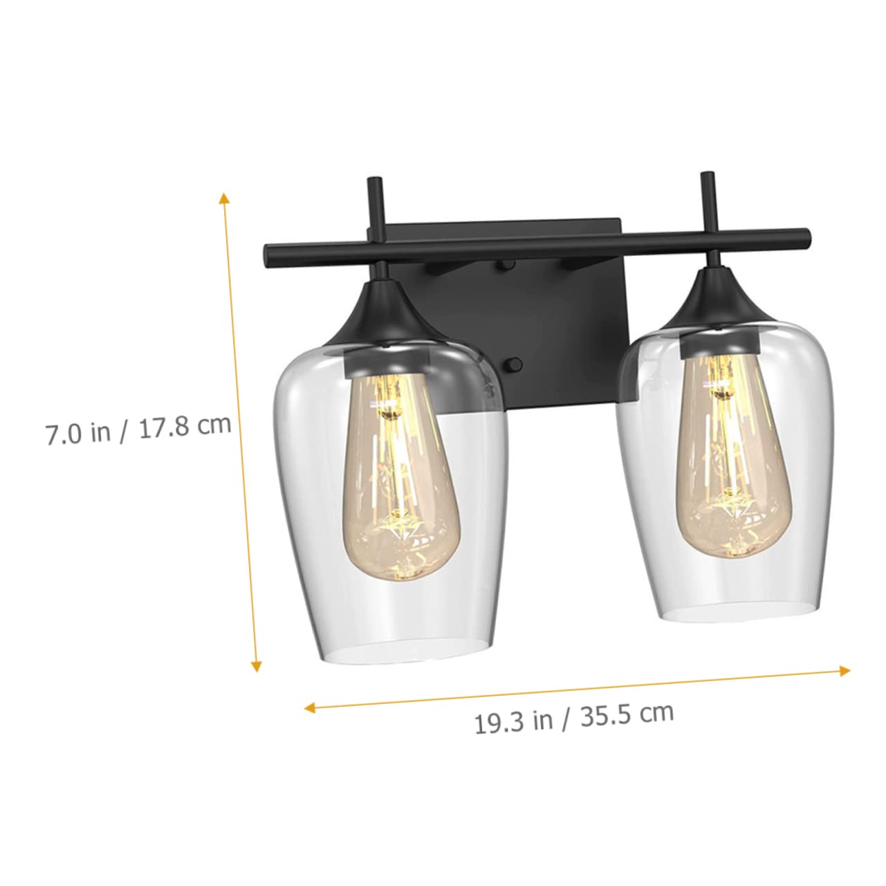 Veemoon Retro Flammige Bad Wandlampe mit Klarglas und Vintage Spiegelleuchte für Flur Schlafzimmer Wohnzimmer Stilvolle Badezimmerbeleuchtung mit Natürlicher Warmer Atmosphäre