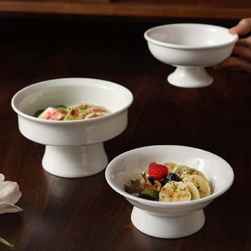 Ceramic Dessert Bowls Sweet Dishes Ice Cream Household Tall Hotel Tableware