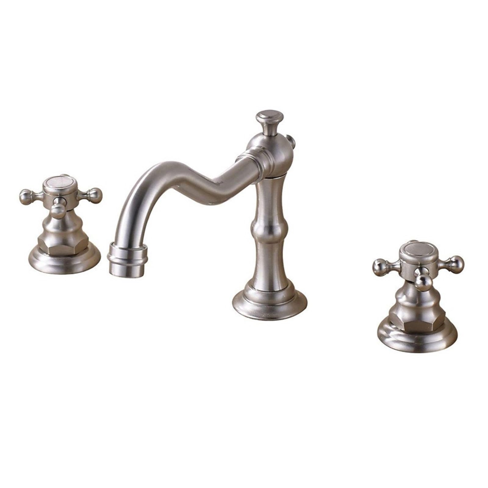 ZQFHSX Kitchen Sink Faucet, Deck Mounted Basin Faucet Widespread Dual Handle 3 Holes Mixer Multicolor(Brushed Nickel)