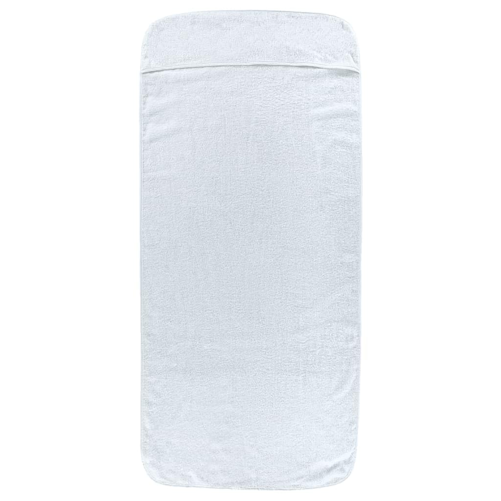 Serviettes de Plage 2 pièces Blanches 60x135 cm Tissu Coton Microfibre 400 GSM légères et absorbantes pour Piscine, Plage, Vacances, Yoga, Camping et Sport Nautique