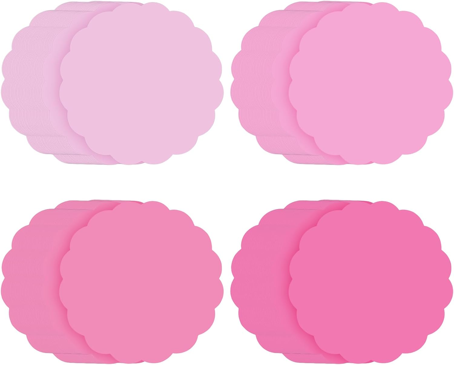 120 Pcs Round Hot Pink Paper Placemats 13.5 Inch Scalloped Disposable Place Mats Doilies Table Place Mats Tea Party Paper Placemats for Valentine Birthday Wedding Banquet Party